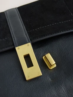 Next Noir - Sac à bandoulière en cuir effet croco Best