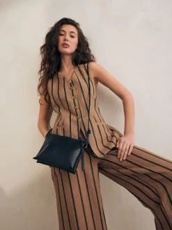 Next Noir - Sac à bandoulière en cuir Discount