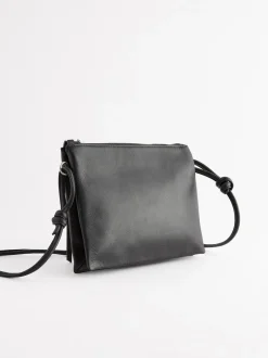 Next Noir - Sac à bandoulière en cuir Discount