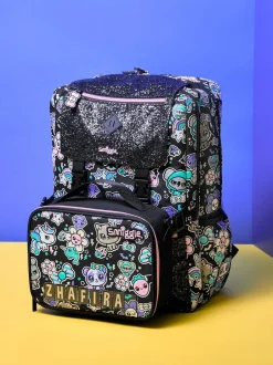 Smiggle Noir - Sac à dos Trailblazer Foldover Attach Hot