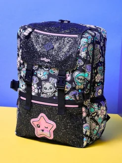 Smiggle Noir - Sac à dos Trailblazer Foldover Attach Hot