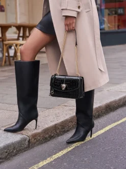 Lipsy Noir - Sac bandoulière chaîne moyenne Outlet