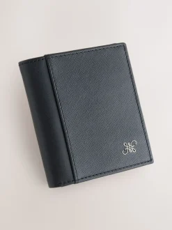 Next Noir - Saffiano Portefeuille Swirly N en cuir à deux volets