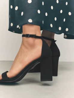 Next Noir - Sandales à talons carrés Discount