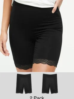 Next Noir - Short anti-chafe en coton mélangé 2 Pack Online