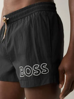 BOSS Noir - Short de bain Mooneye à logo Hot