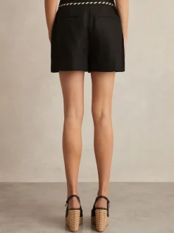 Reiss Noir - Short Fawn Lin Whipstitch Short