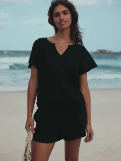 Next Noir - Shorts en jersey froncé Best