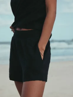 Next Noir - Shorts en jersey froncé Best