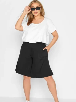 Yours Curve Noir - Shorts en jersey New