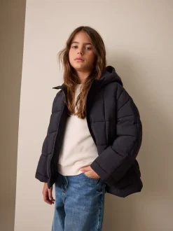 Next Noir - Shower Resistant Square Quilted Coat (3-16yrs) Clearance