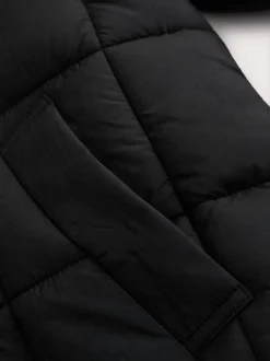Next Noir - Shower Resistant Square Quilted Coat (3-16yrs) Clearance