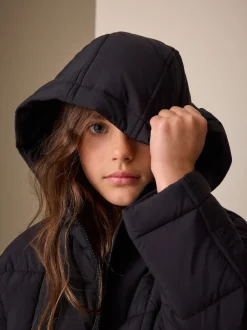 Next Noir - Shower Resistant Square Quilted Coat (3-16yrs) Clearance