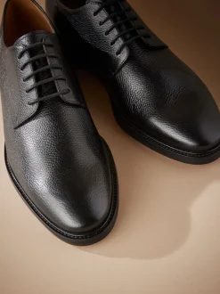 Next Noir - Signature Leather Sole Derby Chaussures Outlet