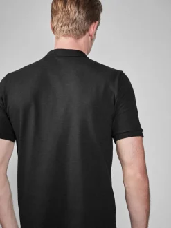 Next - Slim Fit (Slim Fit) - Polo Manches courtes Pique Noir Best