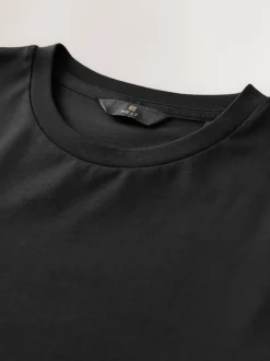 Next Noir - Slim Fit (Slim Fit) - T-shirt à col ras du cou en coton Signature SUPIMA® Best