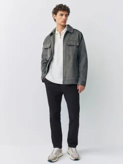 Next Noir - Slim Fit (Slim Fit) - Pantalons Chinos extensibles plissés avec taille élastique Outlet