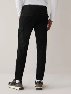 Next - Slim Fit (Slim Fit) - Pantalon cargo stretch en coton Noir Sale