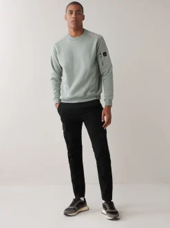 Next - Slim Fit (Slim Fit) - Pantalon cargo stretch en coton Noir Sale