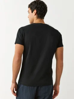 Next Noir - Slim Fit (Slim Fit) - T-shirts de superposition en coton 100 %, lot de 5 Outlet