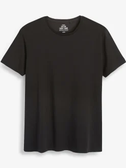 Next Noir - Slim Fit (Slim Fit) - T-shirts de superposition en coton 100 %, lot de 5 Outlet