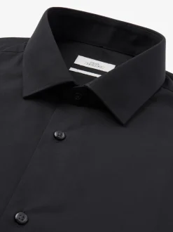 Next Noir - Slim Fit (Slim Fit) - Chemises intelligentes faciles d’entretien à poignets simples Outlet