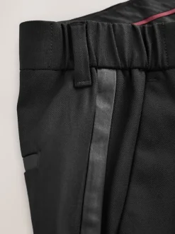 Next Noir - Slim Fit (Slim Fit) - Pantalons de smoking texturés Motionflex avec bande latérale Best
