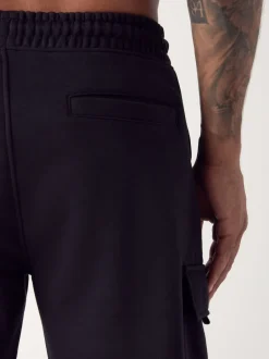Next Noir - Slim Fit (Slim Fit) - Joggings Cargos Coupe ajustée lourds brossés Sale