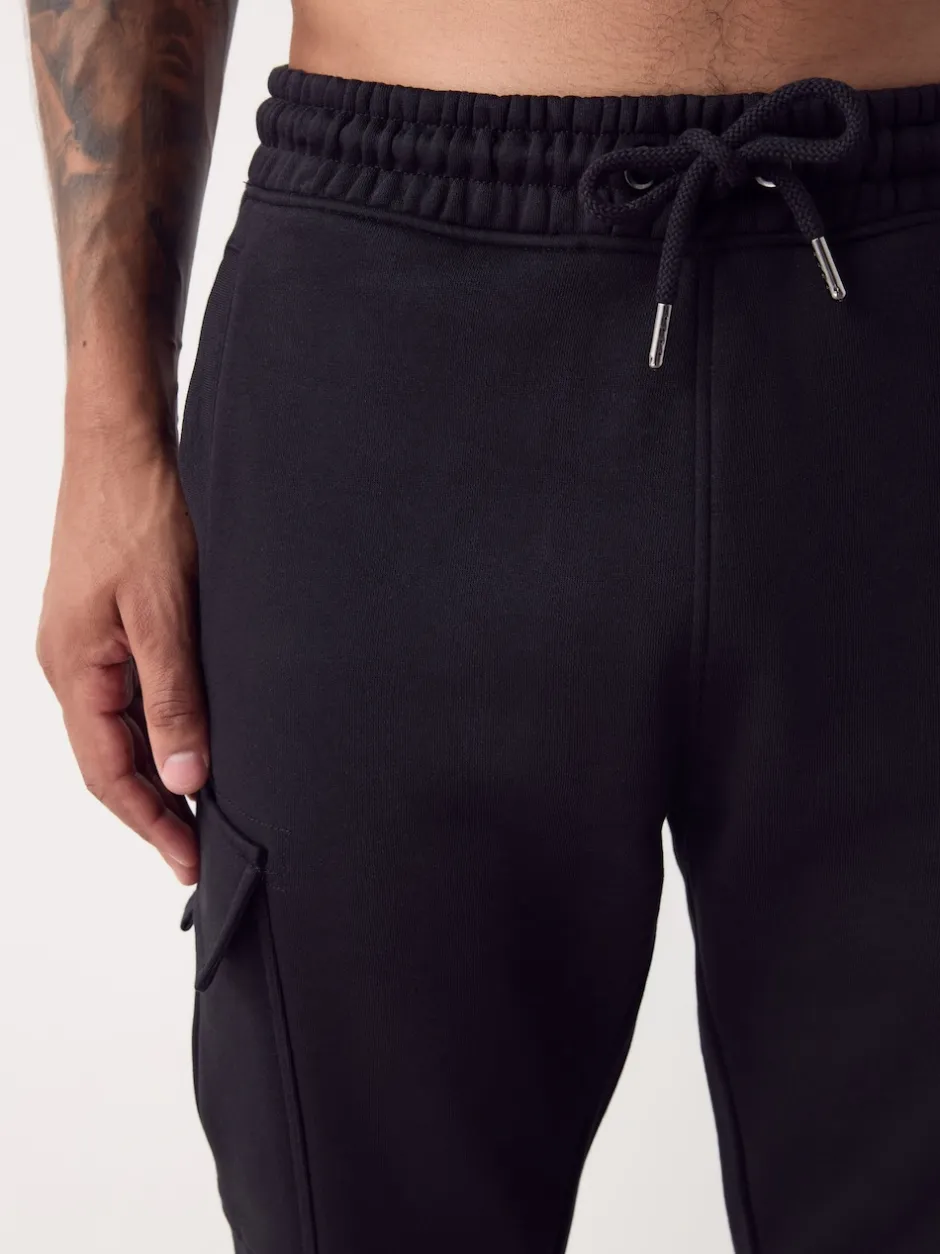 Next Noir - Slim Fit (Slim Fit) - Joggings Cargos Coupe ajustée lourds brossés Sale