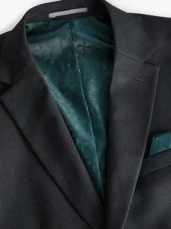 Next - Slim Fit (Slim Fit) - Veste de costume texturée Noir Online