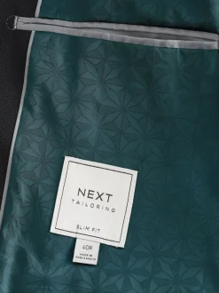 Next - Slim Fit (Slim Fit) - Veste de costume texturée Noir Online