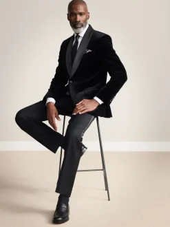 Next Noir - Slim Fit (Slim Fit) - Blazer Signature Pontoglio en velours italien avec revers châle Best