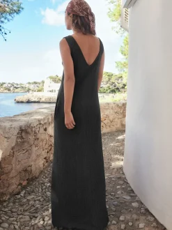 Next Noir - Slip dress texturée en jersey Clearance