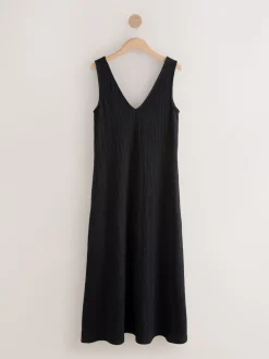Next Noir - Slip dress texturée en jersey Clearance