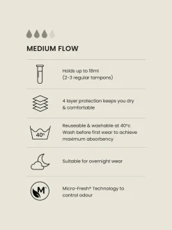 Next Noir - Slips de période en coton à flux moyen Best