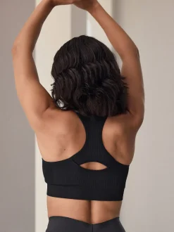 Next Noir - Soutiens-gorge de sport sans coutures zippé sur le devant à impact modéré Best