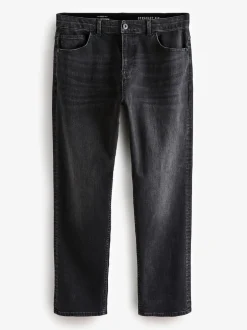 Next - Straight Fit Classic Jeans extensibles Noir Outlet