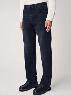 Next - Straight Fit Classic Jeans extensibles Noir Outlet