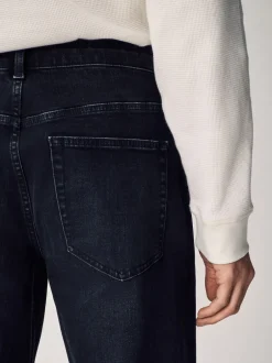 Next - Straight Fit Classic Jeans extensibles Noir Outlet