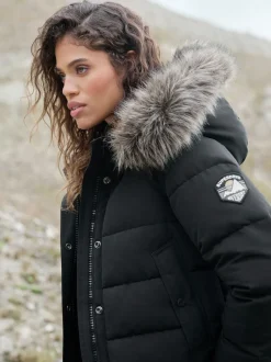 Superdry - Everest Hooded Bomber Veste Noir New