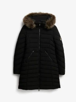 Superdry - Fuji Manteau mi-long à fausse capuche Noir Online
