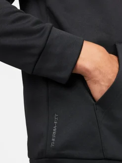 Nike - Sweat à capuche d'entraînement zippé Therma-FIT Noir