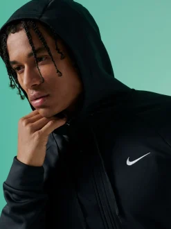 Nike - Sweat à capuche d'entraînement zippé Therma-FIT Noir