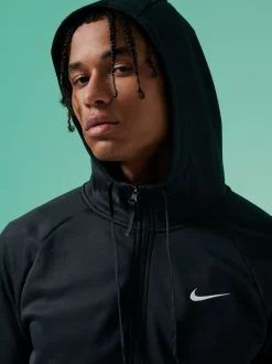 Nike - Sweat à capuche d'entraînement zippé Therma-FIT Noir