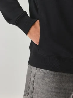 Next Noir - Sweat à capuche zippé en jersey épais riche en coton Discount