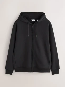 Next Noir - Sweat à capuche zippé en jersey épais riche en coton Discount