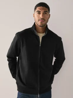 Next Noir - Sweat à col cheminée zippé en jersey riche en coton Outlet