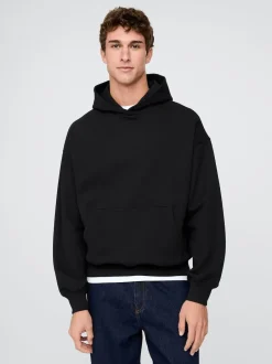 Gap - Sweat-shirt à capuche poids lourd surdimensionné Noir Discount