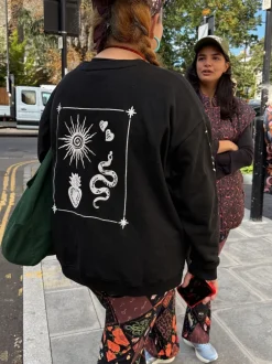 Never Fully Dressed Noir - Sweat-shirt brodé Sale