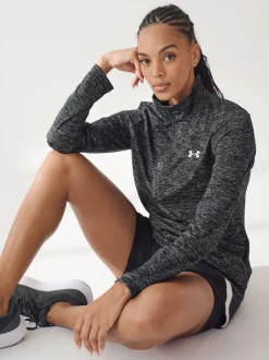 Under Armour - Sweat-shirt Tech Twist 1/2 zippé Noir Best